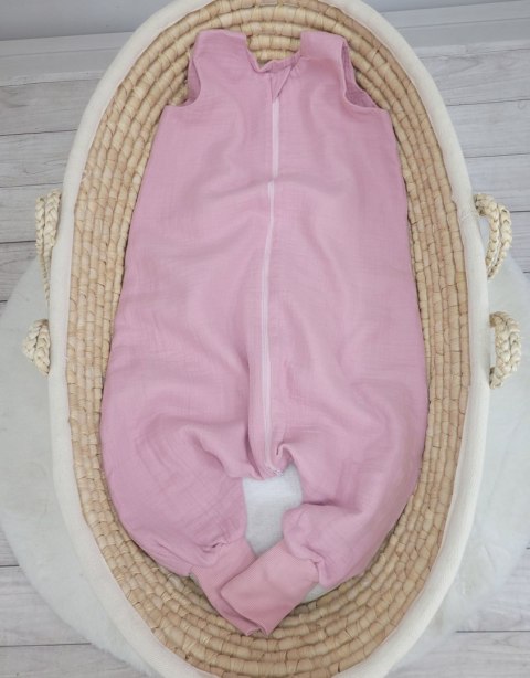 My Sweet Baby Muślinowy śpiworek dla dzieci z nogawkami XL 2-4 lata letni TOG 1.0 - pastel pink