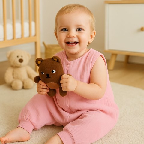 My Sweet Baby Muślinowy śpiworek dla dzieci z nogawkami XL 2-4 lata letni TOG 1.0 - pastel pink