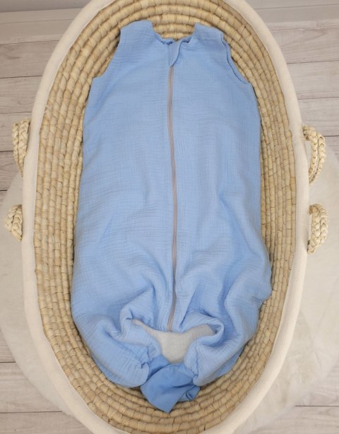My Sweet Baby Muślinowy śpiworek dla dzieci z nogawkami L 9-24 mcy letni TOG 1.0 - blue
