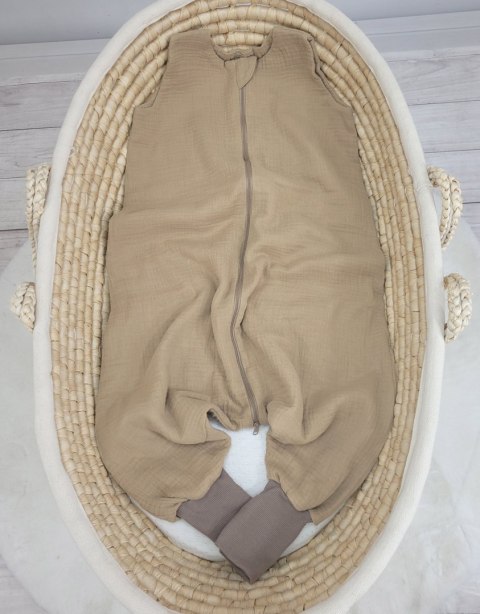 My Sweet Baby Muślinowy śpiworek dla dzieci z nogawkami L 9-24 mcy letni TOG 1.0 - camel