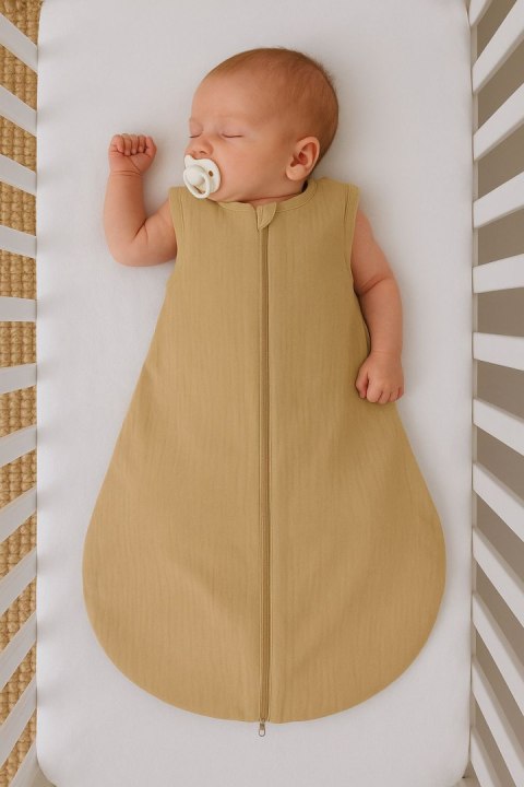 My Sweet Baby Muślinowy śpiworek dla dzieci zaokrąglony M 6-12 mcy letni TOG 1.0 - camel