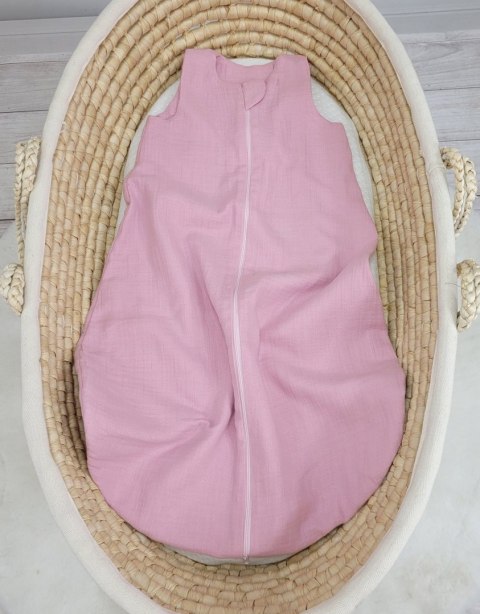 My Sweet Baby Muślinowy śpiworek dla dzieci zaokrąglony M 6-12 mcy letni TOG 1.0 - pastel pink