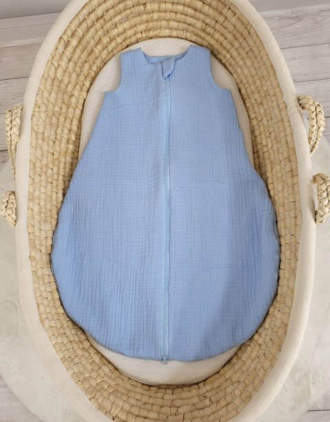 My Sweet Baby Muślinowy śpiworek dla dzieci zaokrąglony S 0-6 mcy letni TOG 1.0 - blue