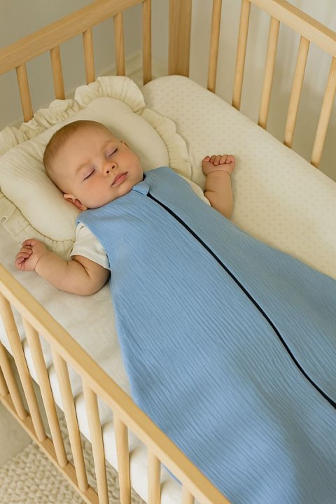 My Sweet Baby Muślinowy śpiworek dla dzieci zaokrąglony S 0-6 mcy letni TOG 1.0 - blue