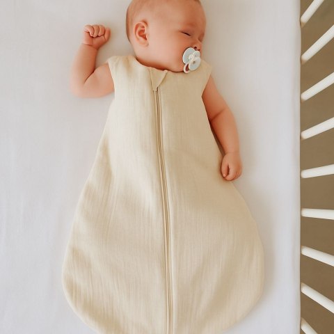 My Sweet Baby Muślinowy śpiworek dla dzieci zaokrąglony S 0-6 mcy letni TOG 1.0 - cream