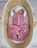My Sweet Baby Muślinowy śpiworek dla dzieci zaokrąglony S 0-6 mcy letni TOG 1.0 - róż retro