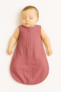My Sweet Baby Muślinowy śpiworek dla dzieci zaokrąglony S 0-6 mcy letni TOG 1.0 - róż retro