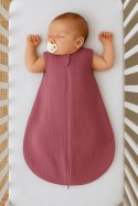 My Sweet Baby Muślinowy śpiworek dla dzieci zaokrąglony S 0-6 mcy letni TOG 1.0 - róż retro