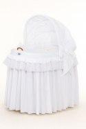 My Sweet Baby Kosz Mojżesza wiklinowy ze składaną budką - Little Princess biały
