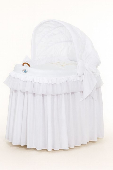 My Sweet Baby Kosz Mojżesza wiklinowy ze składaną budką - Little Princess biały
