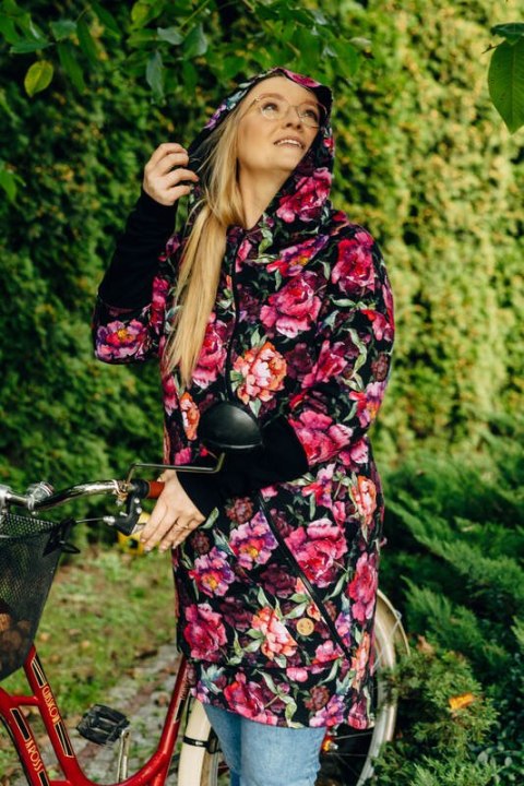 Asymetryczna Bluza - Peony - rozmiar L (87% bawełna, 10% elastan, 3% poliester)
