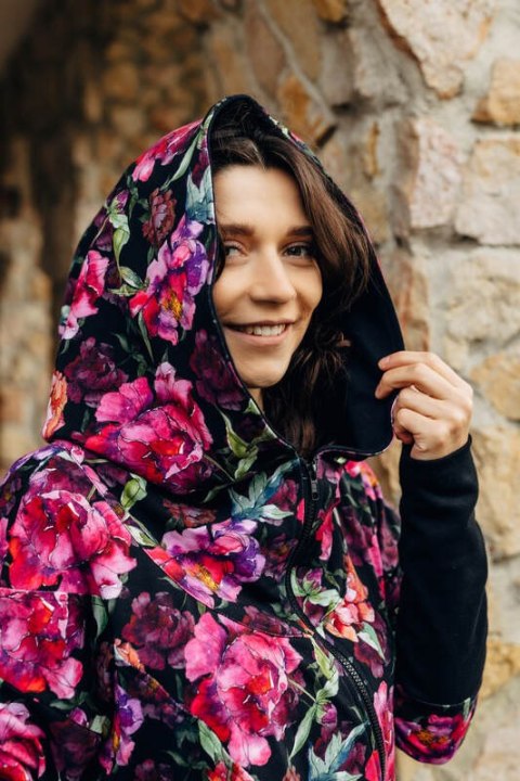 Asymetryczna Bluza - Peony - rozmiar M (87% bawełna, 10% elastan, 3% poliester)