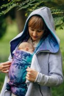 Asymetryczna Bluza - Szary Melanż z Pawi Ogon Fantazja - rozmiar S