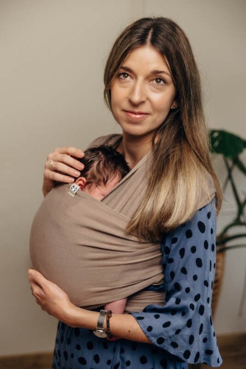 Chusta do noszenia dzieci, elastyczna - Mocha - rozmiar standardowy 5.0 m (drugi gatunek)