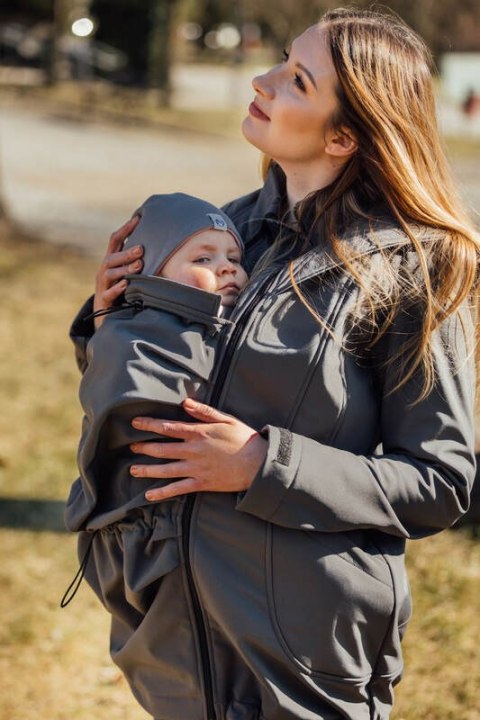 Kurtka Softshell do noszenia dzieci - Szara - rozmiar XL
