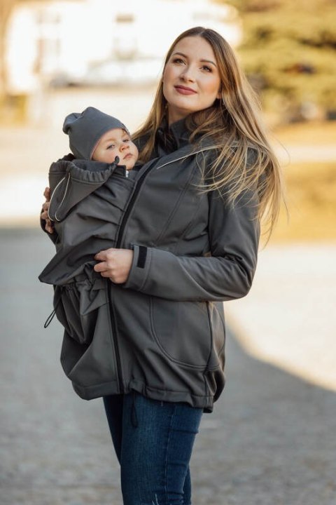 Kurtka Softshell do noszenia dzieci - Szara - rozmiar XL