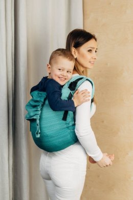 Nosidło Klamrowe Onbuhimo PRO, splot jodełkowy (100% bawełna), rozmiar Preschool - MAŁA JODEŁKA OMBRE ZIELEŃ