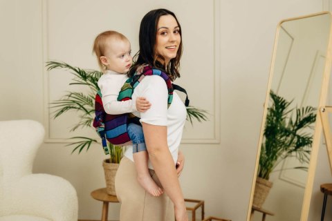 Nosidło Klamrowe Onbuhimo PRO z tkaniny skośno-krzyżowej (100% bawełna), rozmiar Standard - KARUZELA BARW