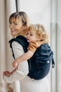 Nosidło Klamrowe Onbuhimo PRO z tkaniny żakardowej (59% bawełna, 41% wełna merino), rozmiar Preschool - PAWI OGON - PITCH BLACK