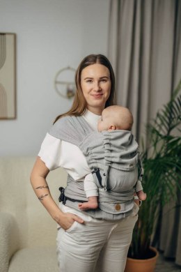 Moje Pierwsze Nosidełko LennyHybrid Half Buckle, splot jodełkowy, 100% bawełna , rozmiar standard - MAŁA JODEŁKA SZARA