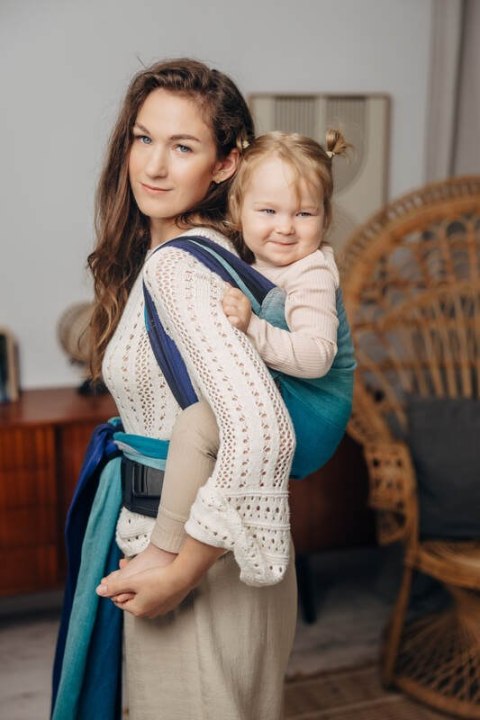 Nosidełko LennyHybrid Half Buckle, splot skośno-krzyżowy, 100% bawełna , rozmiar preschool - AIRGLOW