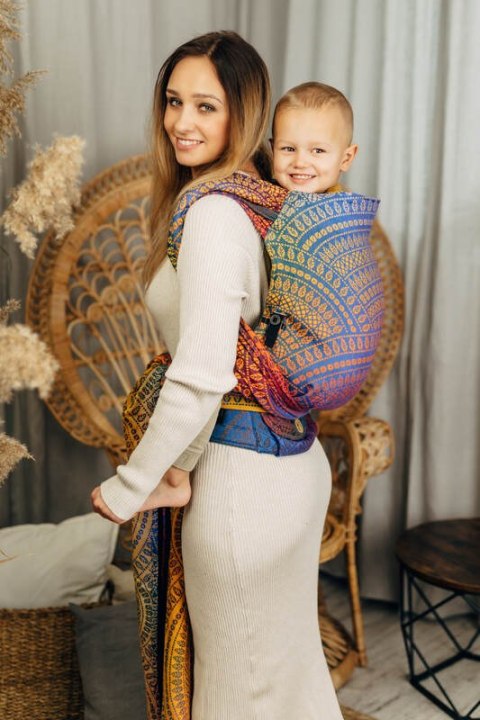 Nosidełko LennyHybrid Half Buckle, splot żakardowy, 100% bawełna , rozmiar preschool - PAWI OGON - BOLERO