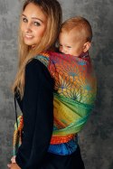 Nosidełko LennyHybrid Half Buckle, splot żakardowy, 100% bawełna , rozmiar preschool - TĘCZOWY LOTOS