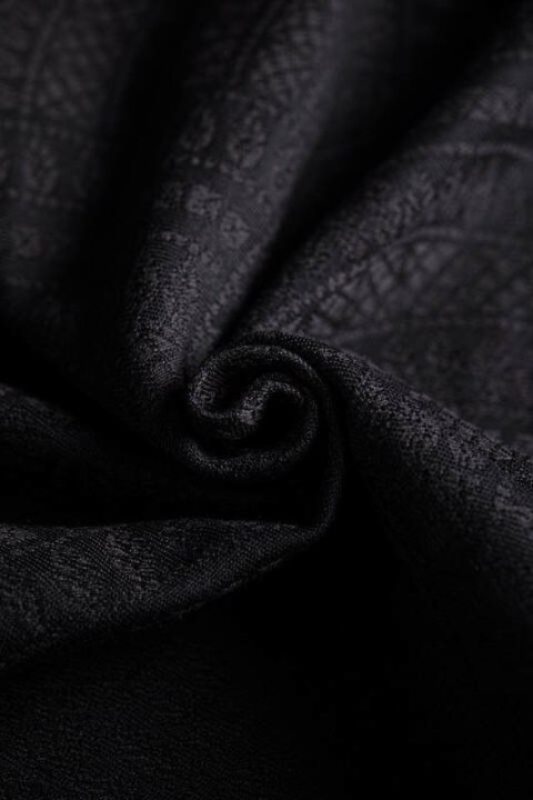 Nosidełko LennyHybrid Half Buckle, splot żakardowy, 59% bawełna, 41% wełna merino, rozmiar preschool - PAWI OGON - PITCH BLACK