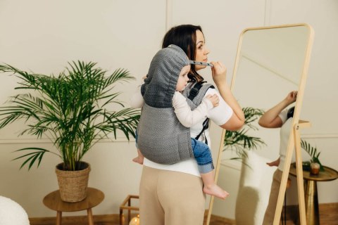 Nosidło Klamrowe Onbuhimo PRO splot jodełkowy (100% bawełna), rozmiar Toddler - MAŁA JODEŁKA OMBRE SZARY