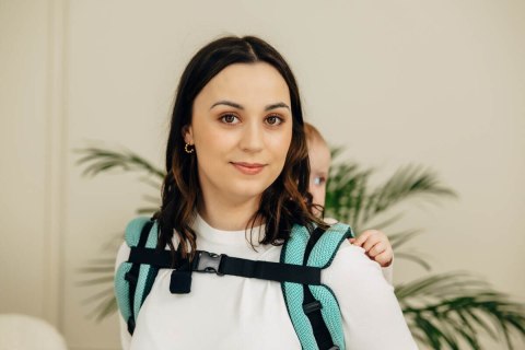 Nosidło Klamrowe Onbuhimo PRO splot jodełkowy (100% bawełna), rozmiar Toddler - MAŁA JODEŁKA OMBRE ZIELEŃ
