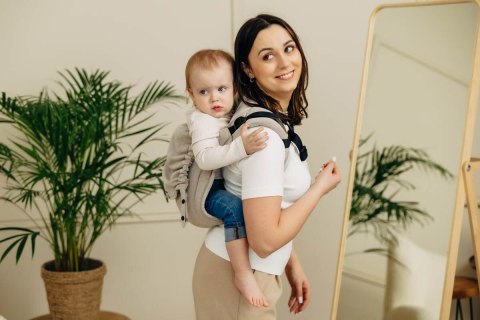 Nosidło Klamrowe Onbuhimo PRO z tkaniny skośno-krzyżowej (100% bawełna), rozmiar Toddler - PEANUT BUTTER