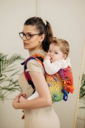 Nosidło Klamrowe Onbuhimo PRO z tkaniny żakardowej (100% bawełna), rozmiar Standard - TĘCZOWY LOTOS