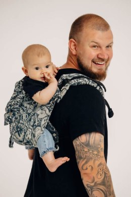 Nosidło Klamrowe Onbuhimo PRO z tkaniny żakardowej (100% bawełna), rozmiar Toddler - CLOCKWORK - FIX IT