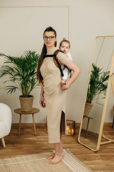 Nosidło Klamrowe Onbuhimo PRO z tkaniny żakardowej (100% bawełna), rozmiar Toddler - RAINFOREST - DIVERSE