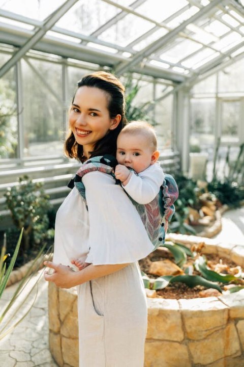 Nosidło Klamrowe Onbuhimo PRO z tkaniny żakardowej (100% bawełna), rozmiar Toddler - ZAPLĄTANI - PLAIT