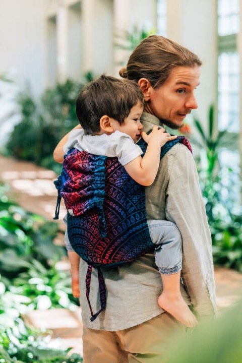 Nosidło Klamrowe Onbuhimo PRO z tkaniny żakardowej (60% bawełna, 28% wełna merino, 8% jedwab, 4% kaszmir), rozmiar Toddler - PAW