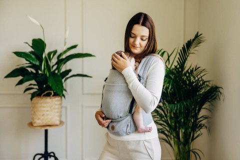 Moje Pierwsze Nosidełko LennyLight, splot jodełkowy, 100% bawełna , rozmiar standard - MAŁA JODEŁKA SZARA