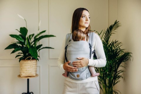 Moje Pierwsze Nosidełko LennyLight, splot jodełkowy, 100% bawełna , rozmiar standard - MAŁA JODEŁKA SZARA