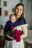 Nosidełko LennyHybrid Half Buckle, splot żakardowy, 100% bawełna , rozmiar standard - DZIKIE WINO - BOUQUET