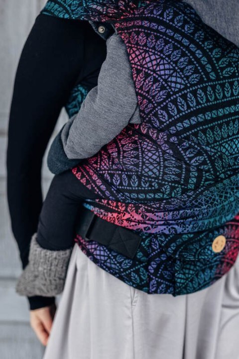 Nosidełko LennyHybrid Half Buckle, splot żakardowy, 60% bawełna, 28% wełna merino, 8% jedwab, 4% kaszmir , rozmiar standard - PA