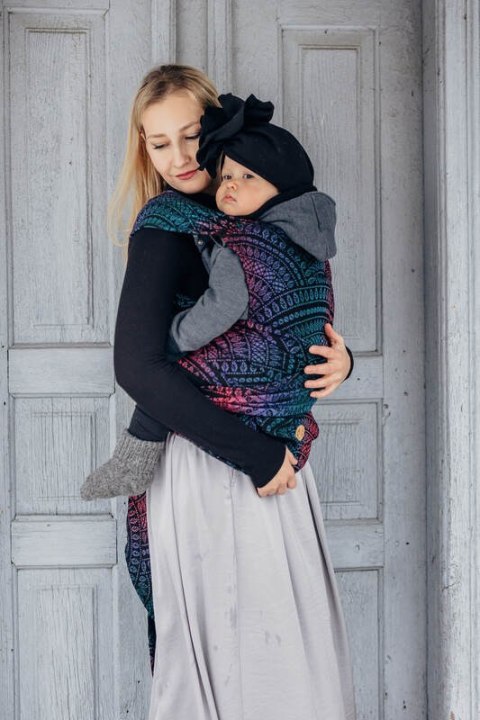 Nosidełko LennyHybrid Half Buckle, splot żakardowy, 60% bawełna, 28% wełna merino, 8% jedwab, 4% kaszmir , rozmiar standard - PA