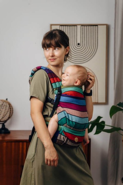 Nosidełko LennyLight z tkaniny skośno-krzyżowej, 100% bawełna , rozmiar standard - KARUZELA BARW