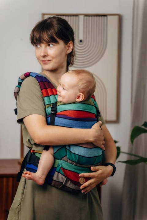 Nosidełko LennyLight z tkaniny skośno-krzyżowej, 100% bawełna , rozmiar standard - KARUZELA BARW
