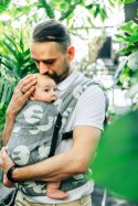 Nosidełko LennyLight z tkaniny żakardowej (68% bawełna, 16% len, 16% modal), rozmiar standard - BIRDY - WHITE NOISE