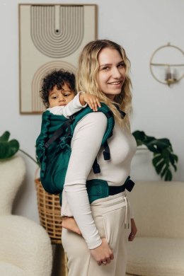 Nosidełko LennyPreschool, splot jodełkowy, 100% bawełna, rozmiar preschool - BASIC LINE SZMARAGD