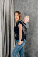 Nosidełko LennyPreschool, splot jodełkowy, 100% bawełna, rozmiar preschool - MAŁA JODEŁKA OMBRE SZARY