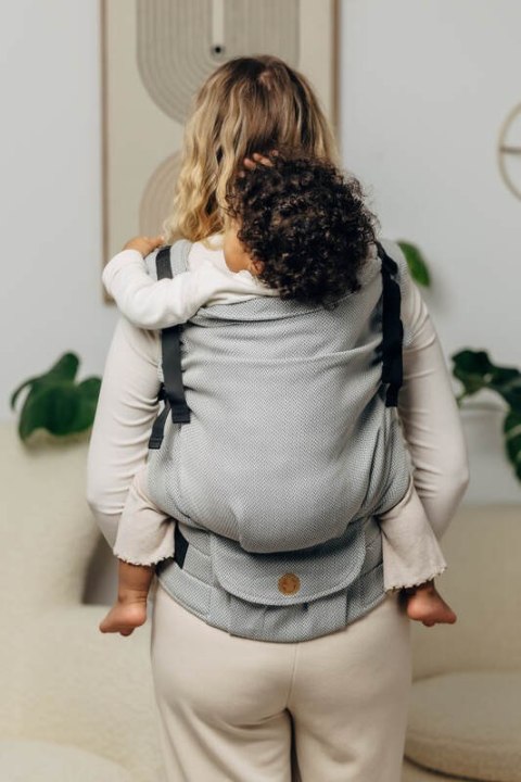Nosidełko LennyPreschool, splot jodełkowy, 100% bawełna, rozmiar preschool - MAŁA JODEŁKA SZARA