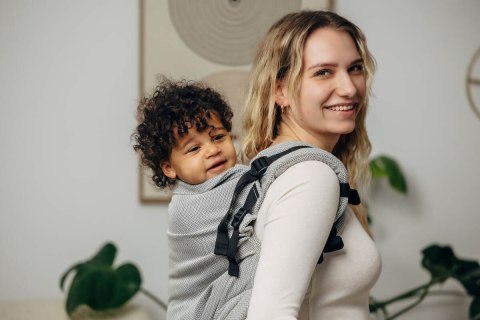 Nosidełko LennyPreschool, splot jodełkowy, 100% bawełna, rozmiar preschool - MAŁA JODEŁKA SZARA