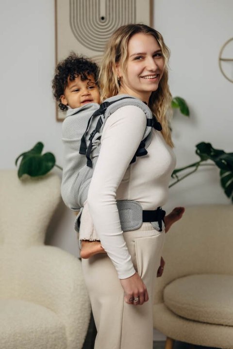 Nosidełko LennyPreschool, splot jodełkowy, 100% bawełna, rozmiar preschool - MAŁA JODEŁKA SZARA