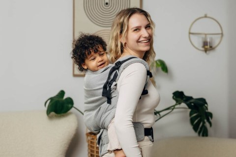 Nosidełko LennyPreschool, splot jodełkowy, 100% bawełna, rozmiar preschool - MAŁA JODEŁKA SZARA